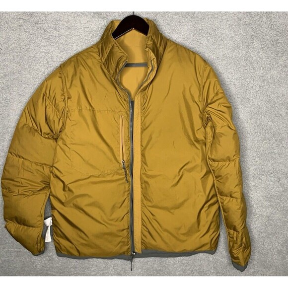 Patagonia Bivy Duck Down Jacket Mens Medium Puffer Coat 28322 Forge Grey Tan - Picture 15 of 16